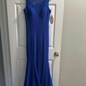 Elegant Blue Sleeveless Dress